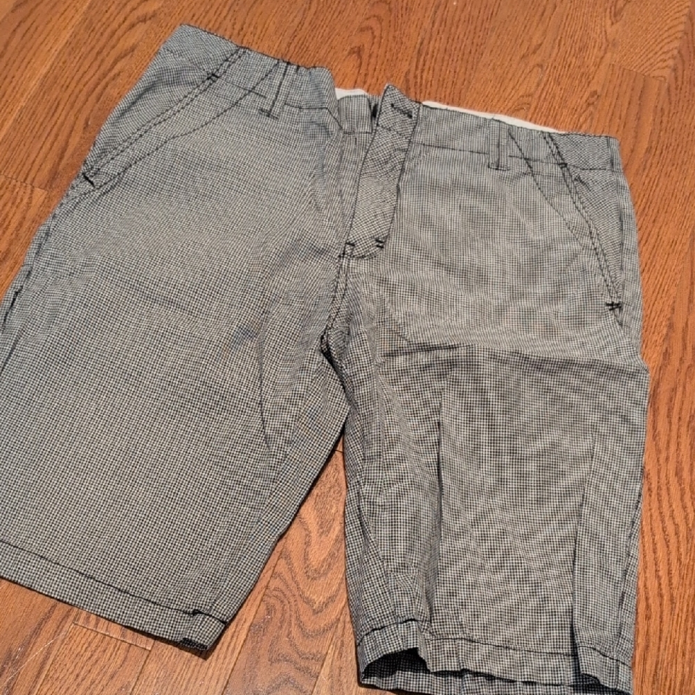 Bershka Gray Flat Front Shorts Classic Style